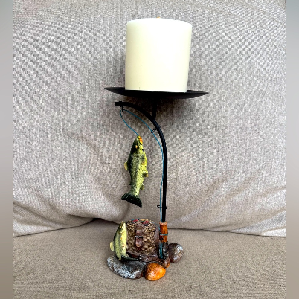 Candle Holder with Fish Design and Candle